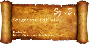 Szigriszt Dávid névjegykártya