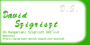 david szigriszt business card